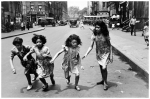 Four Grils Running in the Street 1940