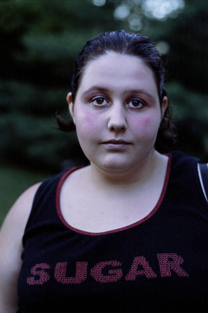 Amelia, 15, at Camp Shane, a weight-loss summer camp for teens in the Catskills, NY.  Although many girls are self-conscious about their bodies at home, they become very comfortable with themselves and each other at camp.